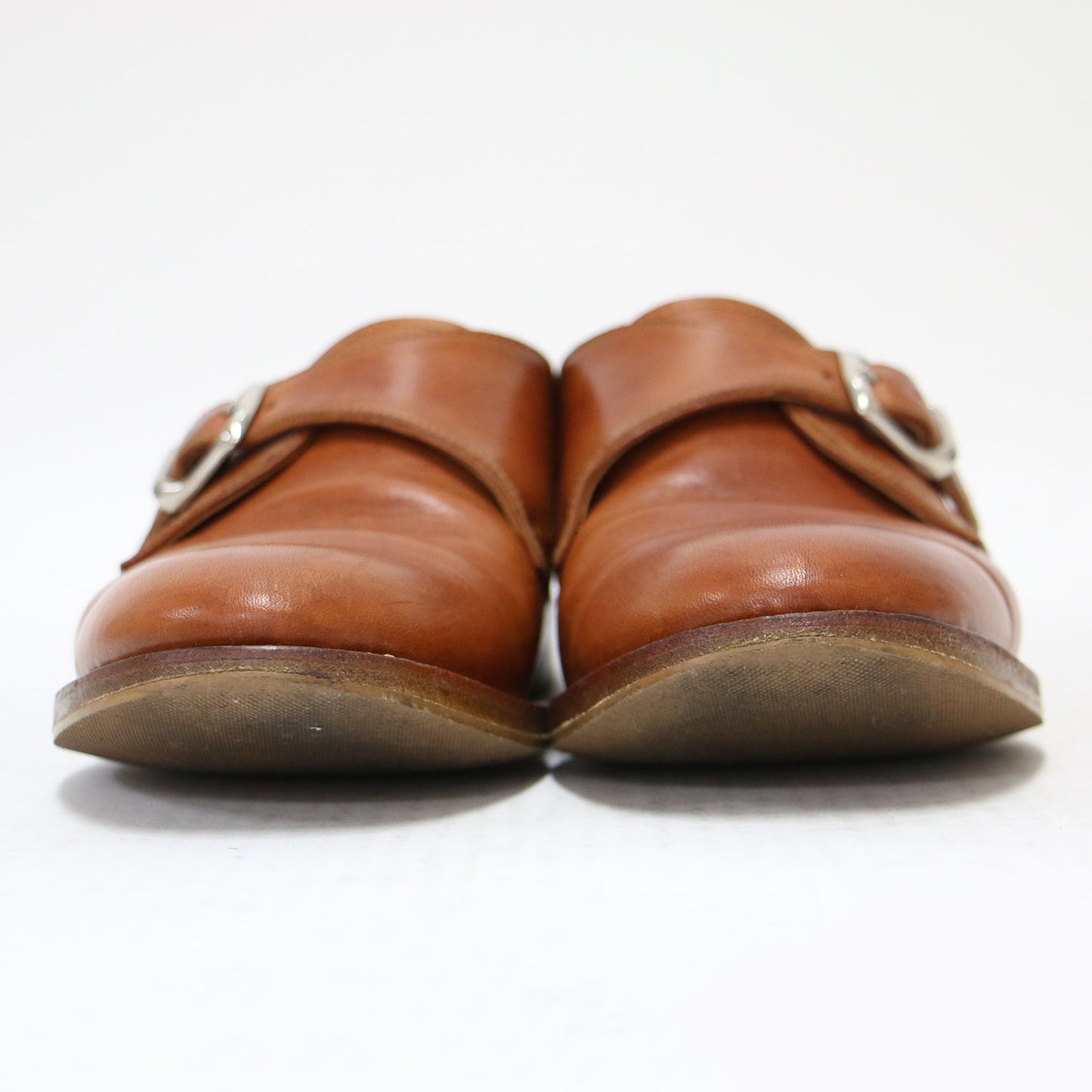 レザー モンクストラップ シューズ / ローファー ラウンドトゥ フラット ベルト