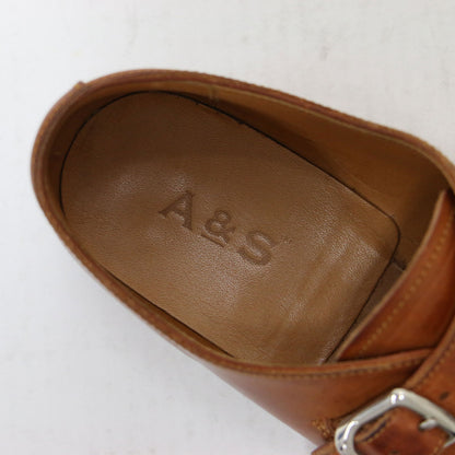 レザー モンクストラップ シューズ / ローファー ラウンドトゥ フラット ベルト