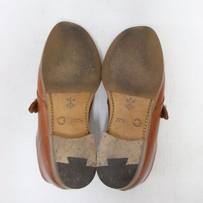 レザー モンクストラップ シューズ / ローファー ラウンドトゥ フラット ベルト