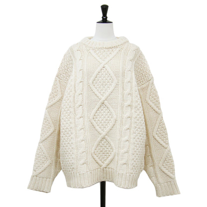 ケーブル ニット / Unisex Cable Knit Sweater セーター クルーネック フィッシャーマン ウール