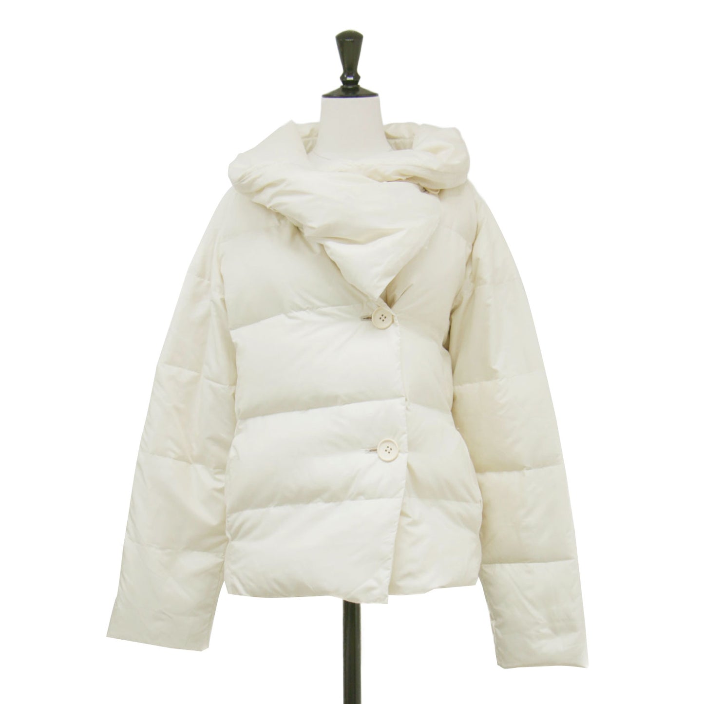 クロスカラーダウン / 長袖 ミドル丈 ハイネック ボリュームシルエット フェザー ダウン