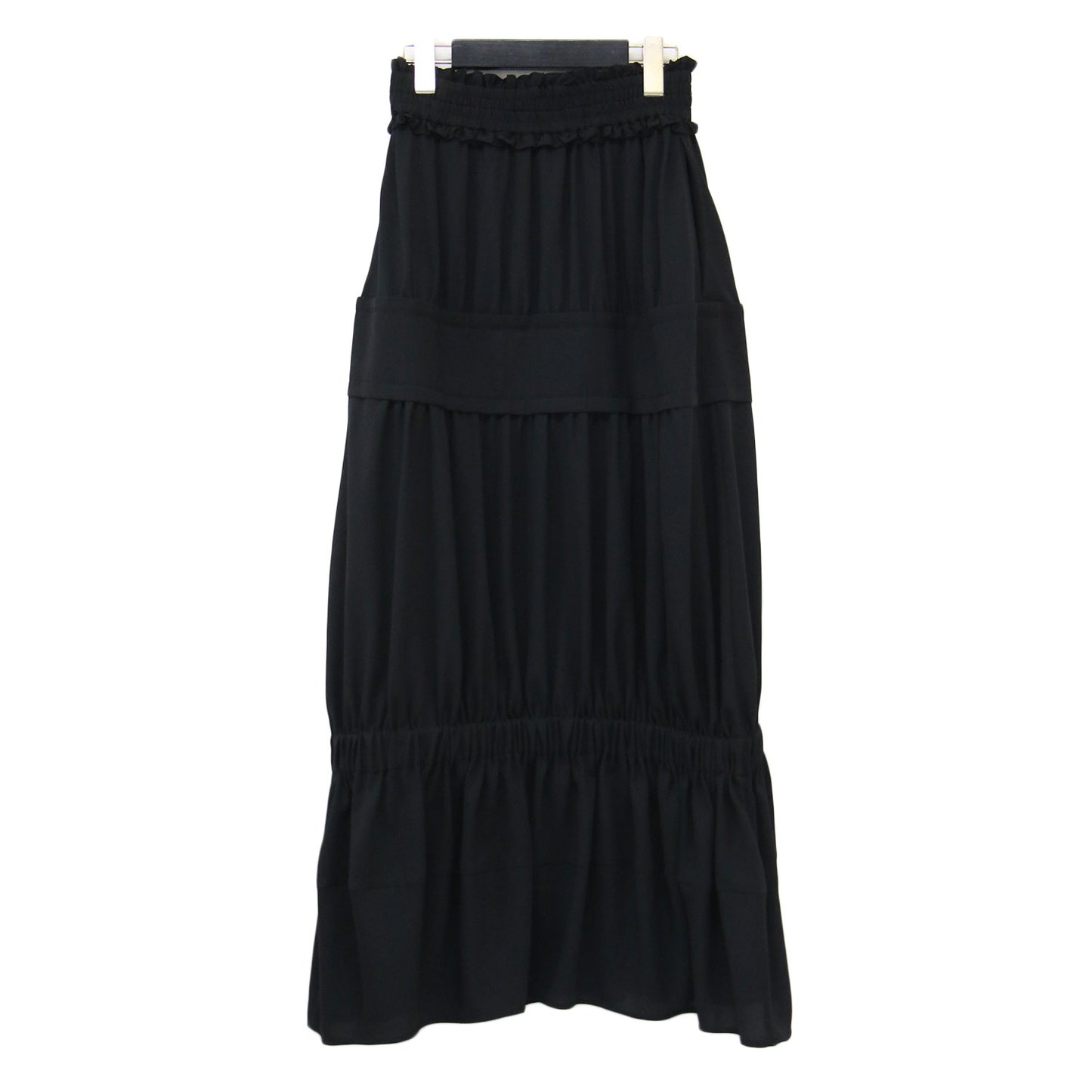 23春夏 ギャザー ペプラムスカート / GATHER PEPLUM SKIRT ロング丈 ウエストゴム フレア