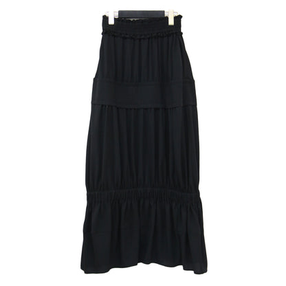 23春夏 ギャザー ペプラムスカート / GATHER PEPLUM SKIRT ロング丈 ウエストゴム フレア