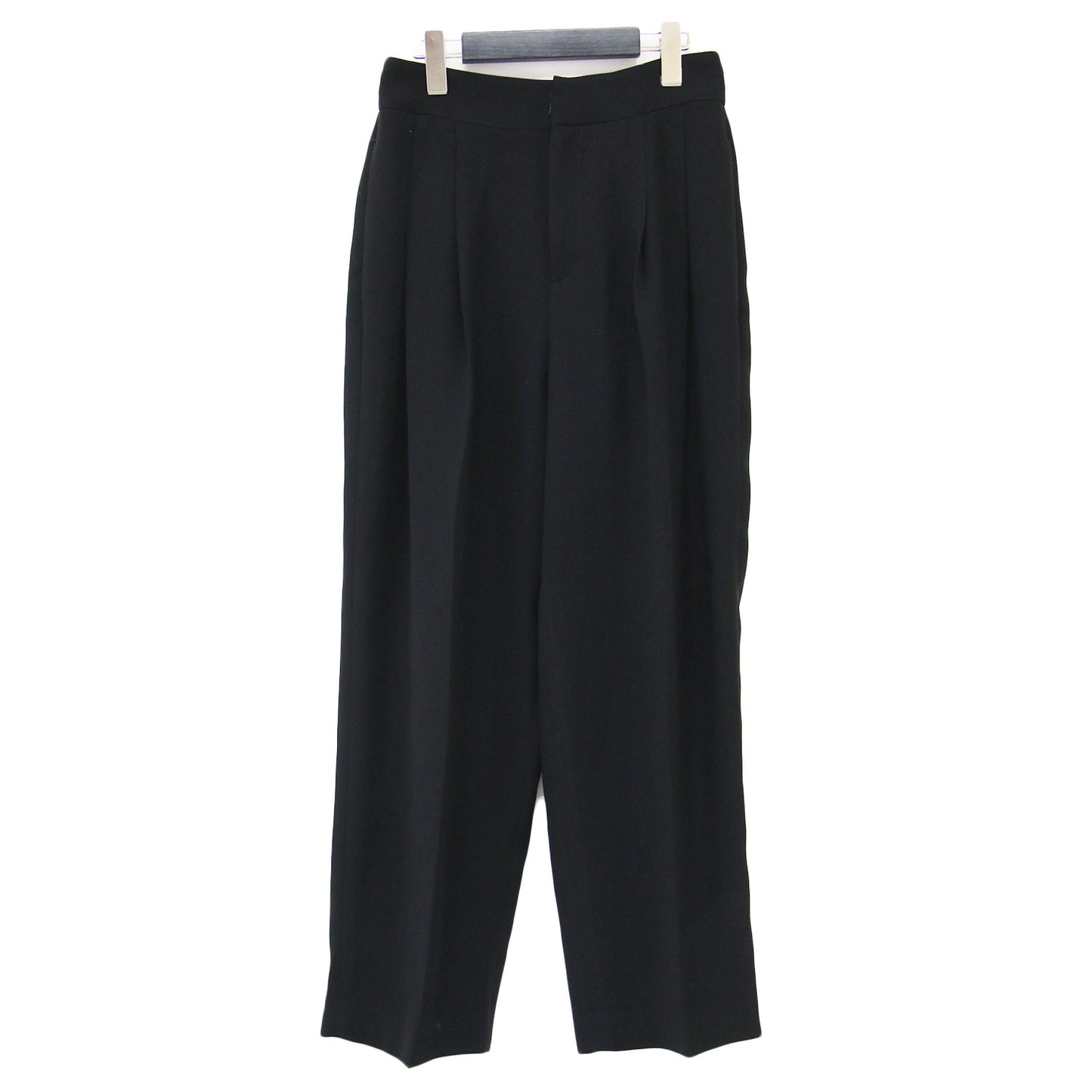 23春夏 テーパード ワイドパンツ / TAPERED WIDE-PANTS センタープレス サイドボタン ストレッチ