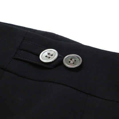 23春夏 テーパード ワイドパンツ / TAPERED WIDE-PANTS センタープレス サイドボタン ストレッチ