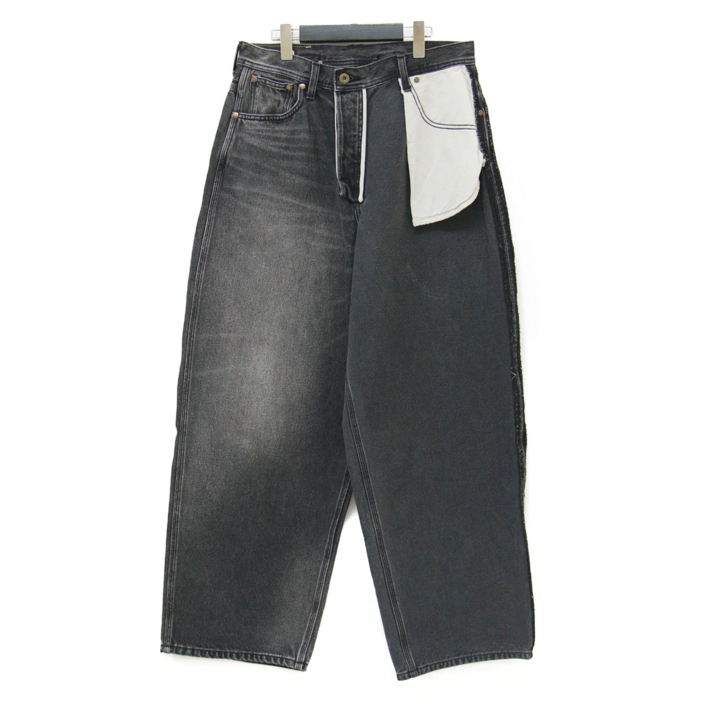 × INSCRIRE × Lee 25秋冬 カウボーイ ライダース デニムパンツ / COWBOY RIDERSPANTS 101 ワイドパンツ 5ポケット ボタンフライ ドッキング コットン