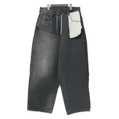 × INSCRIRE × Lee 25秋冬 カウボーイ ライダース デニムパンツ / COWBOY RIDERSPANTS 101 ワイドパンツ 5ポケット ボタンフライ ドッキング コットン