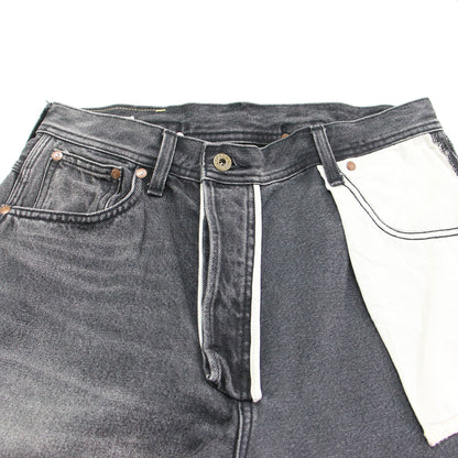 × INSCRIRE × Lee 25秋冬 カウボーイ ライダース デニムパンツ / COWBOY RIDERSPANTS 101 ワイドパンツ 5ポケット ボタンフライ ドッキング コットン
