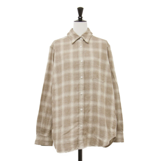 25秋冬 チェック フランネル シャツ / 長袖 ドロップショルダー ワイド コットン