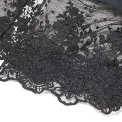 24秋冬 レース 刺繍 オーガン ビジュー ベスト / ジレ ノースリーブ スタンドカラー ボタンレス ビーズ シアー コットン