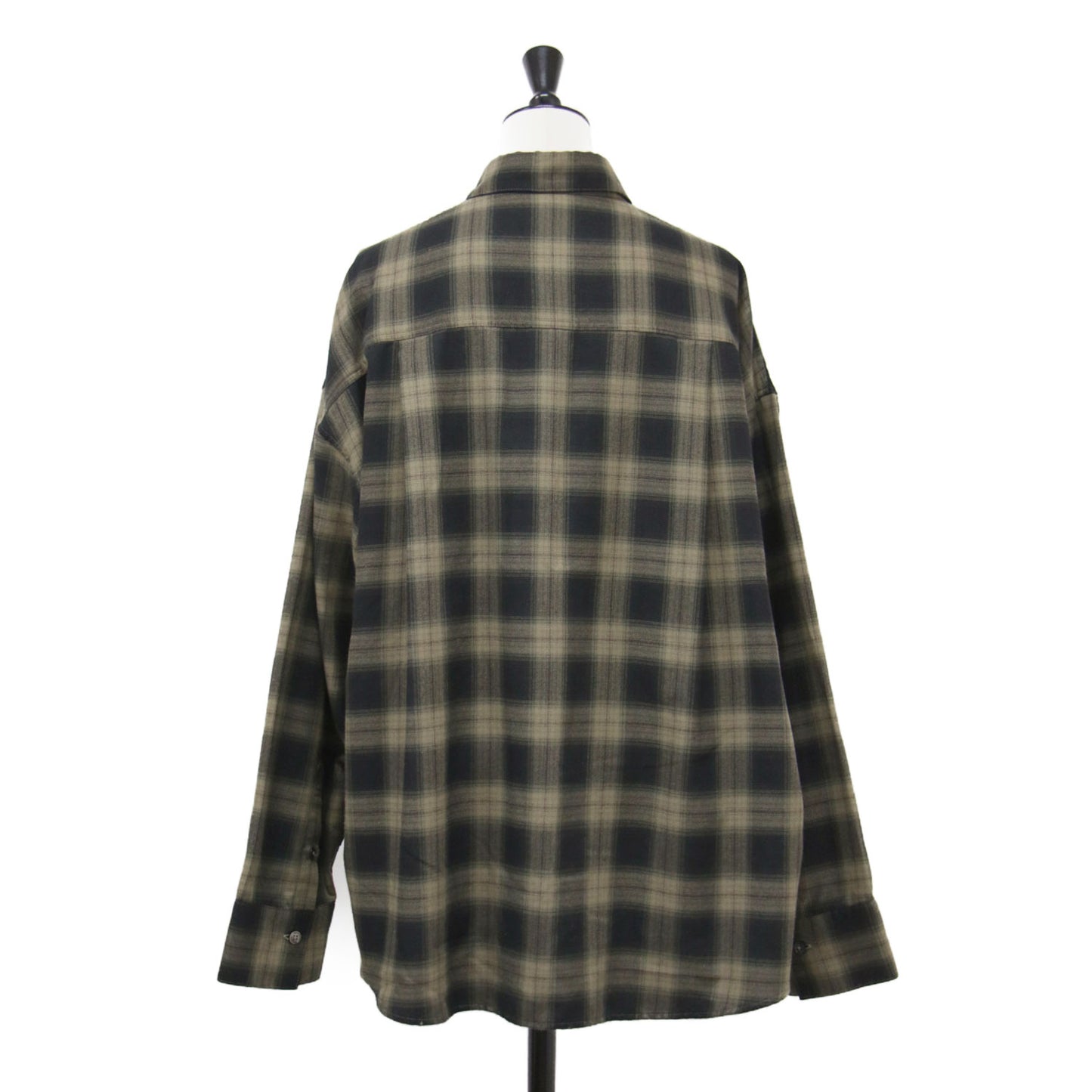 22秋冬 レーヨン チェックシャツ / RAYON CHECK SHIRT 長袖 総柄 ワイド ドロップショルダー