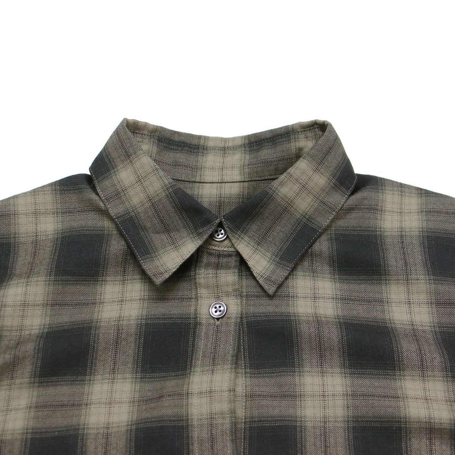 22秋冬 レーヨン チェックシャツ / RAYON CHECK SHIRT 長袖 総柄 ワイド ドロップショルダー