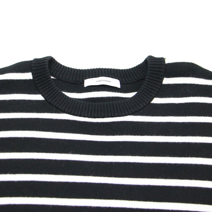 23秋冬 コットン スムース ボーダー プルオーバー / CRADUS ニット 長袖 クロップド丈 クルーネック ストレッチ