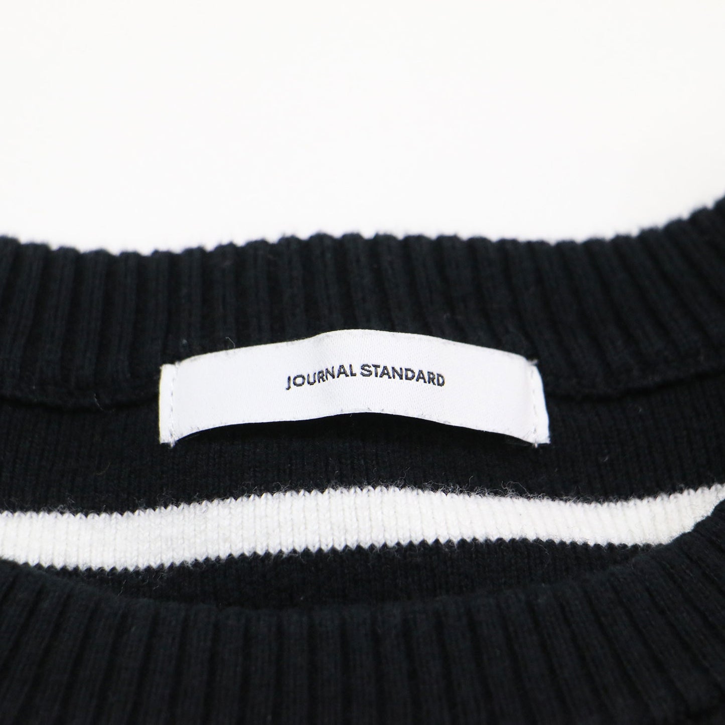 23秋冬 コットン スムース ボーダー プルオーバー / CRADUS ニット 長袖 クロップド丈 クルーネック ストレッチ