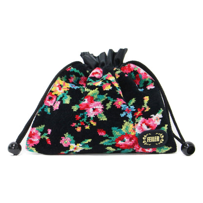 レーシーローズ 巾着 / ポーチ ストライプ 花柄 ロゴ