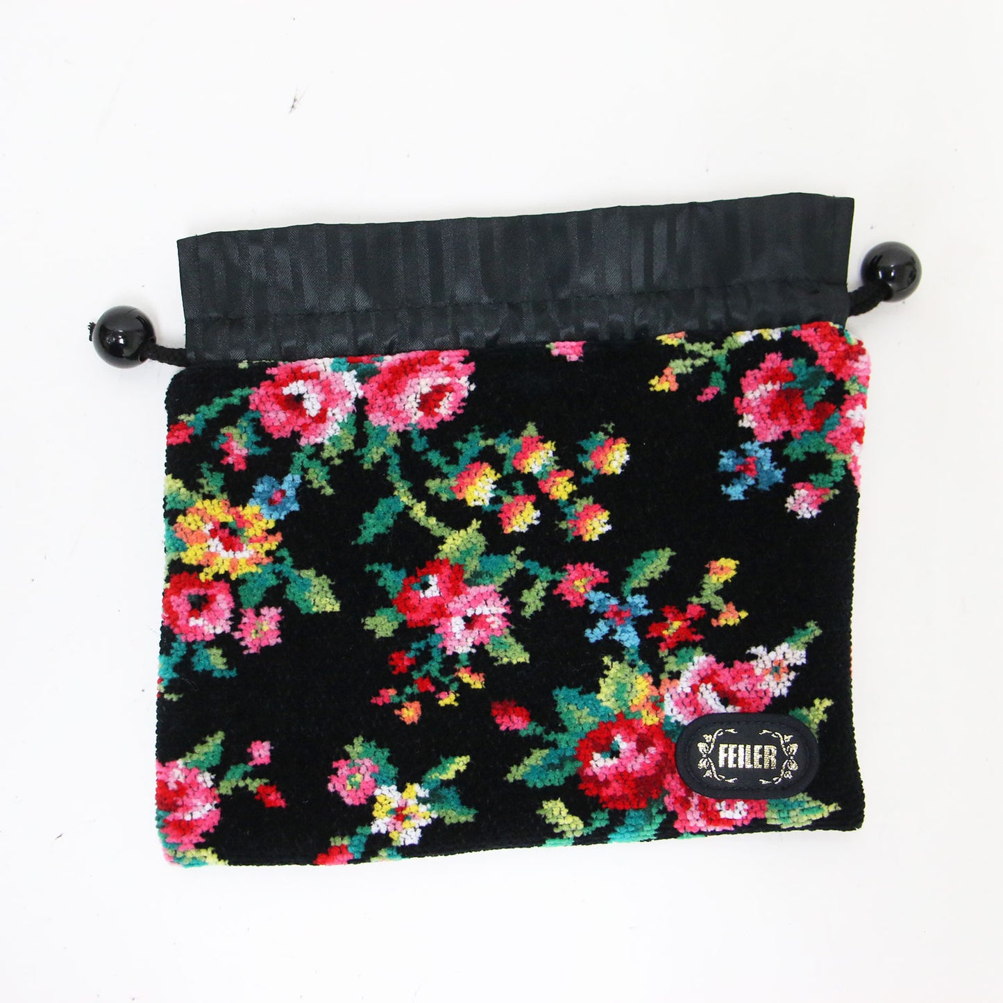 レーシーローズ 巾着 / ポーチ ストライプ 花柄 ロゴ