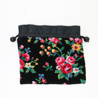 レーシーローズ 巾着 / ポーチ ストライプ 花柄 ロゴ