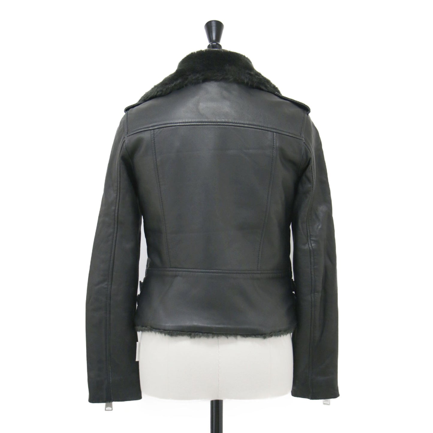 ラムレザー フェイクファー ライダースジャケット / HIGGENS LUX BIKER ショート丈 ダブル