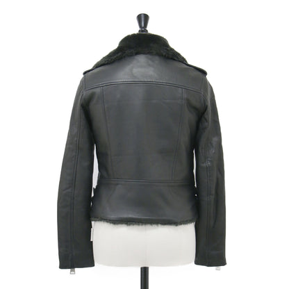 ラムレザー フェイクファー ライダースジャケット / HIGGENS LUX BIKER ショート丈 ダブル