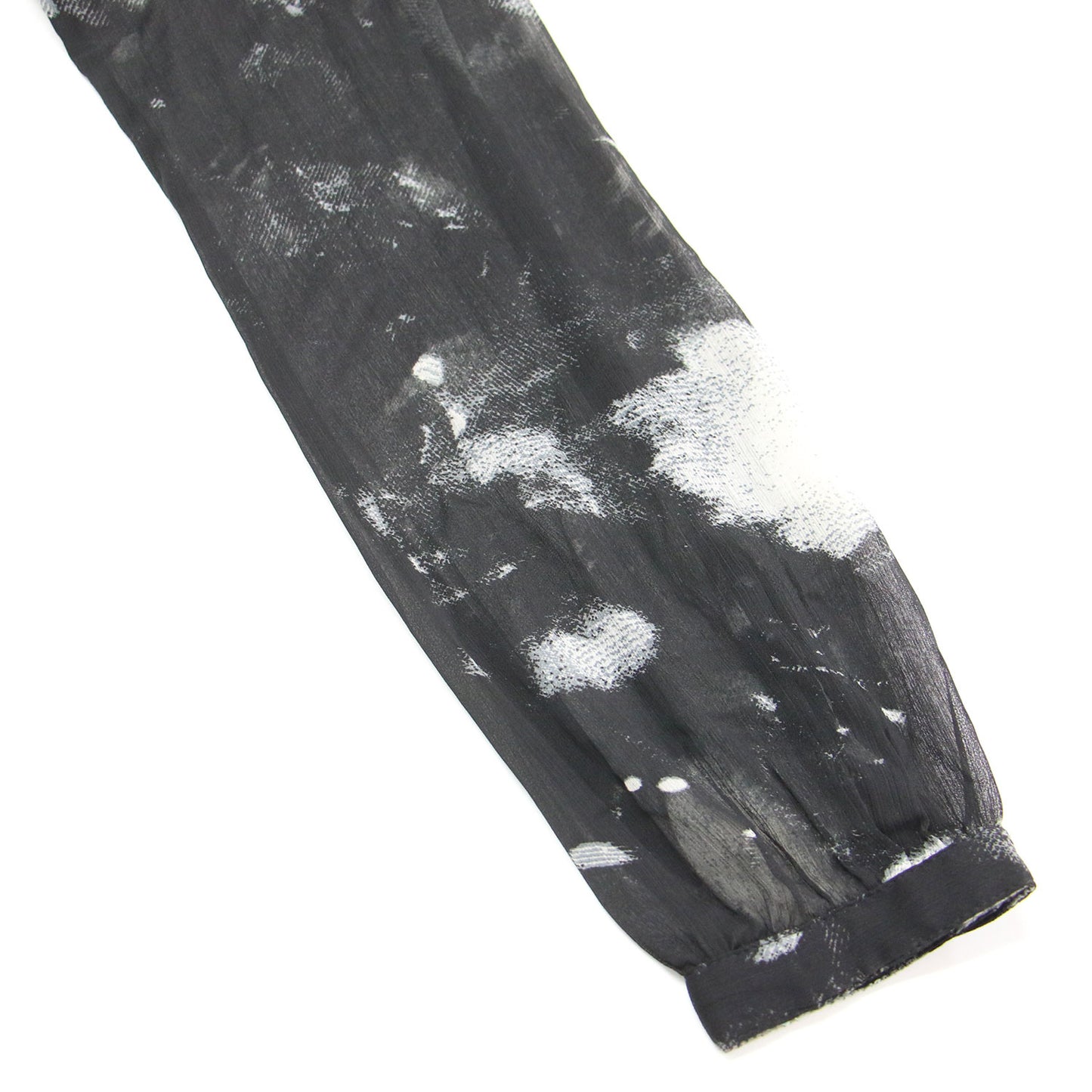 プリント シアー ロング ワンピース / D-HINES-A DRESS ドレス 長袖 Vネック ティアード 総柄