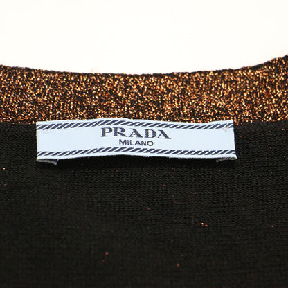 シルク ラメ Vネック カーディガン / ニット 長袖 配色