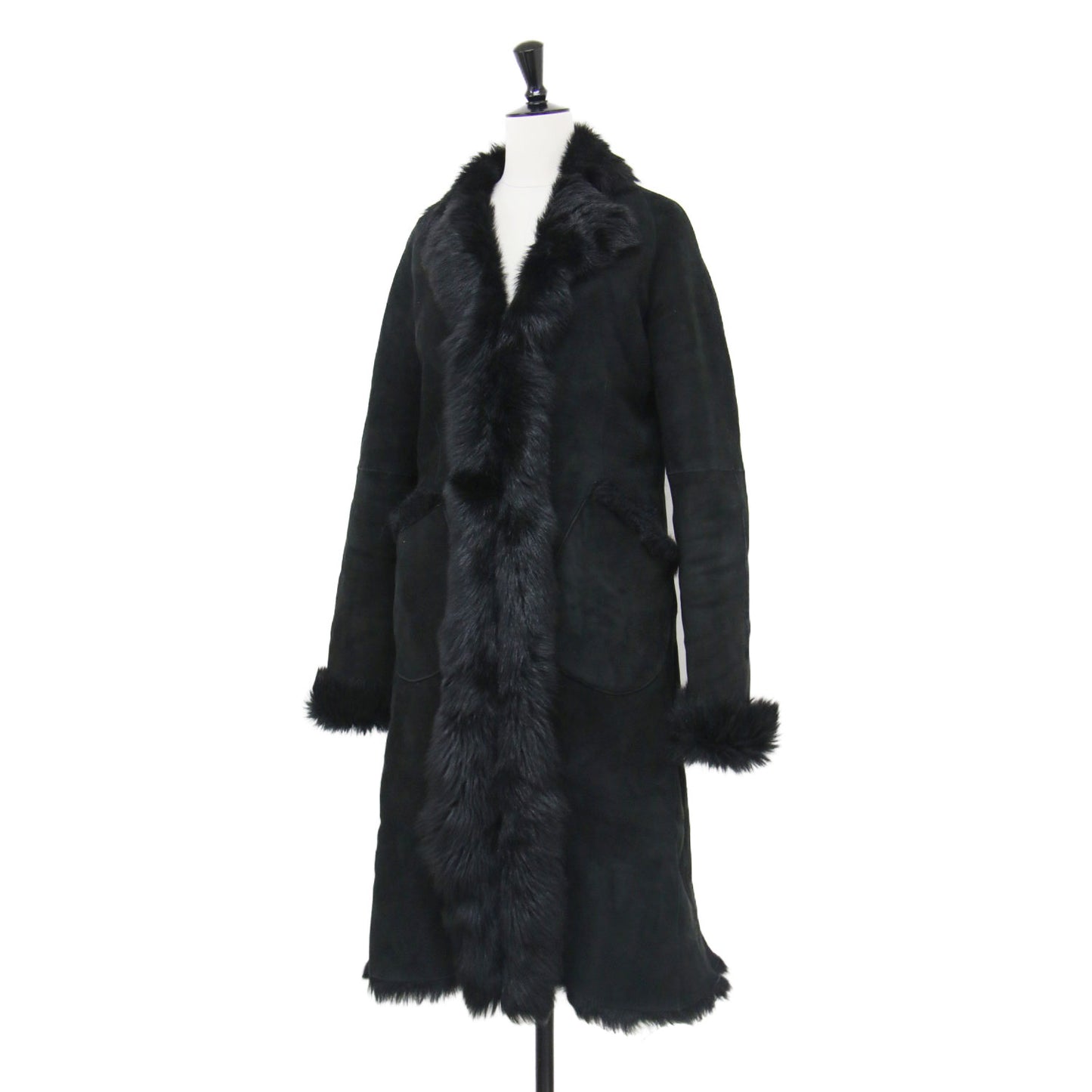 ムートン ロング コート / テーラードカラー ファー ラムレザー