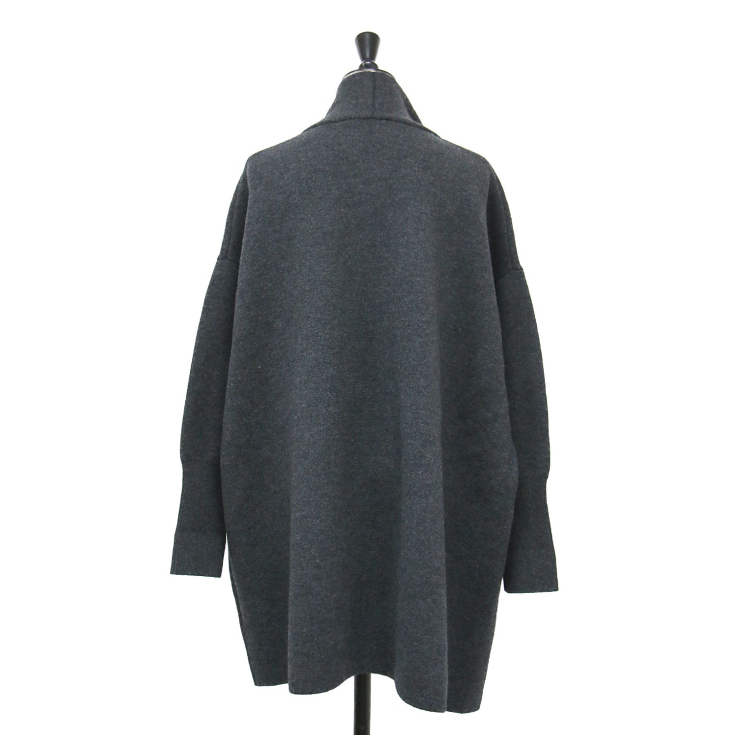 22秋冬 ダブルフェイス ニット ガウン カーディガン / ミドル丈 長袖 ウール カシミヤ