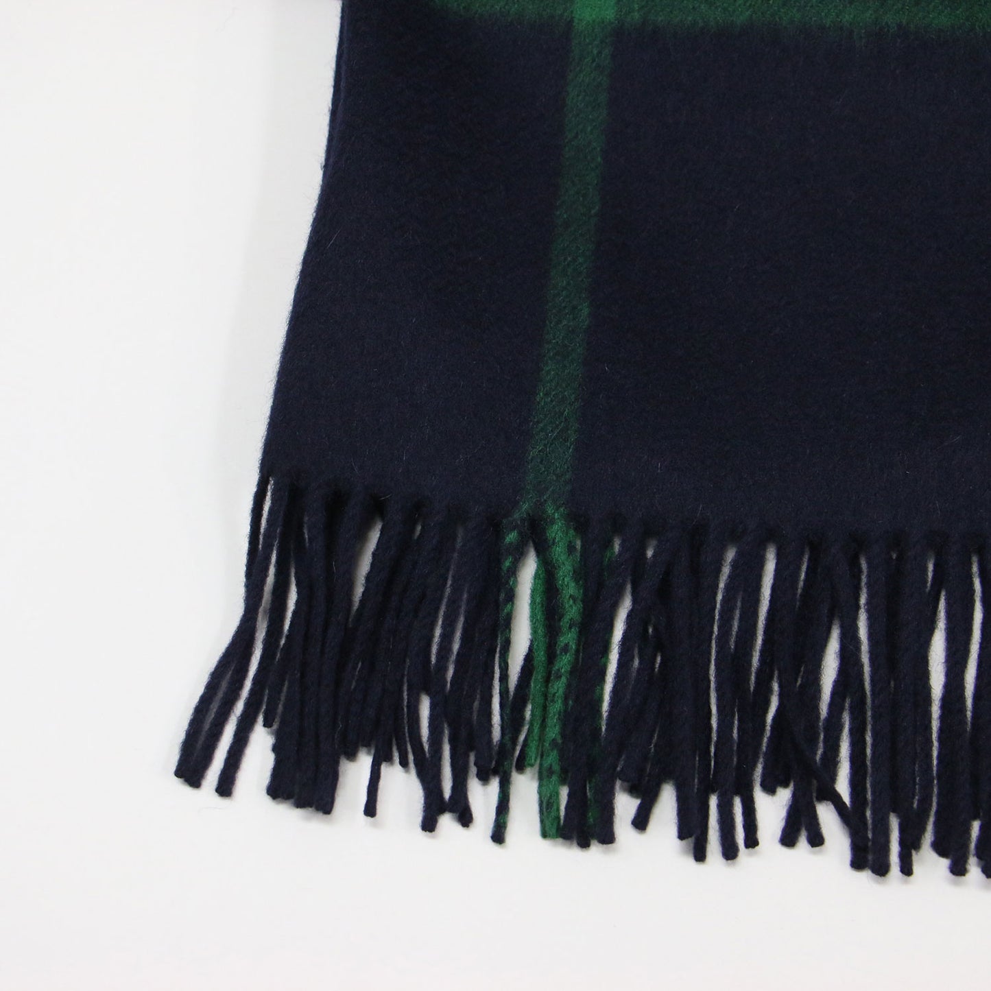 × Joshua Ellis カシミヤ チェック ストール / マフラー 大判 フリンジ ブロックチェック 格子柄