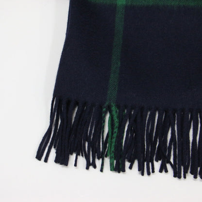 × Joshua Ellis カシミヤ チェック ストール / マフラー 大判 フリンジ ブロックチェック 格子柄