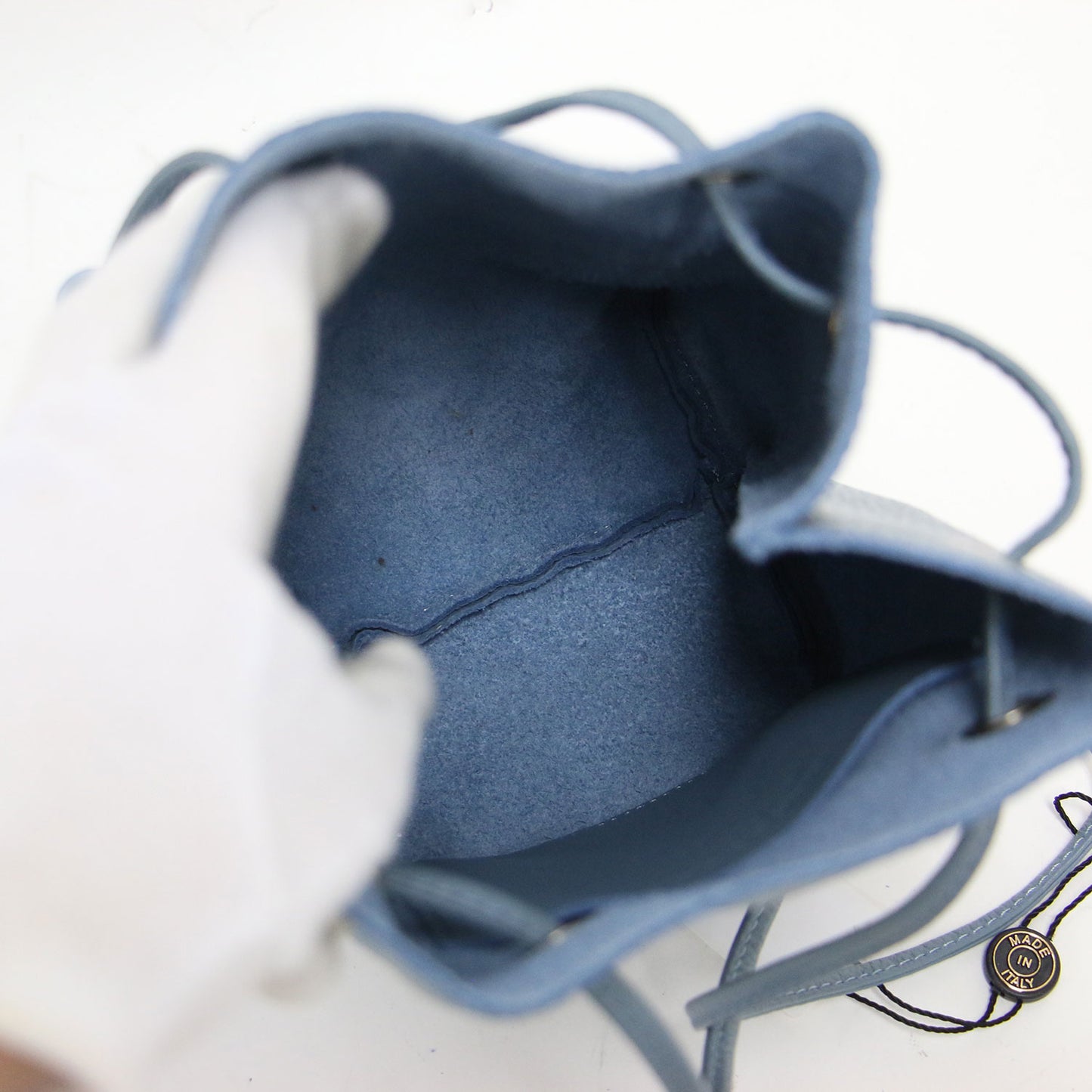 シュリンクレザー 巾着 ショルダーバッグ / ハンドバッグ 肩掛け