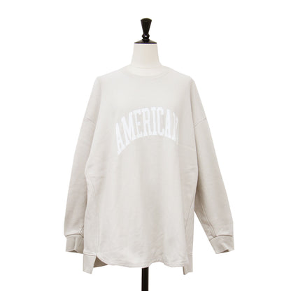 Americana ロゴ プリント スウェット シャツ / プルオーバー クルーネック 長袖 裏毛 コットン