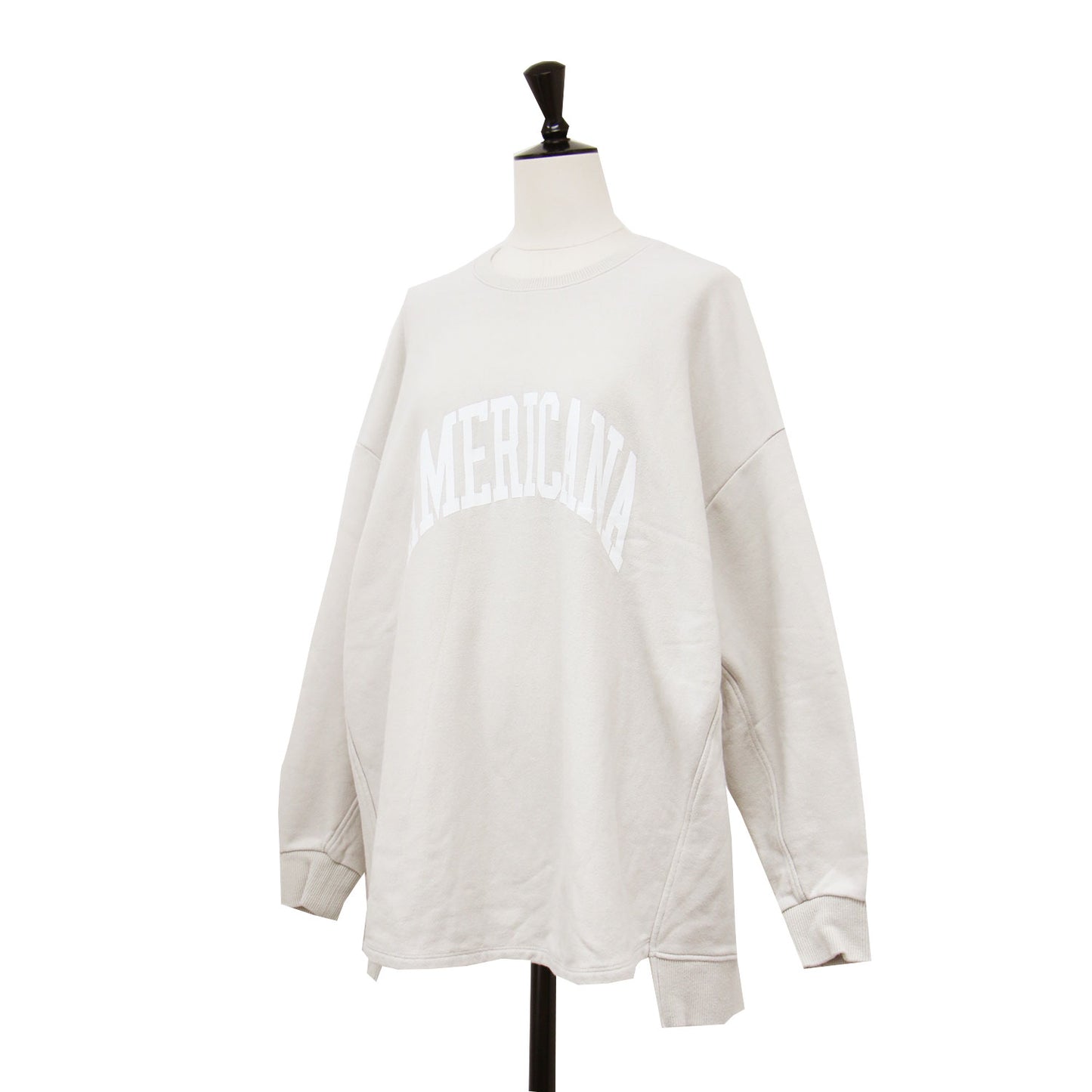 Americana ロゴ プリント スウェット シャツ / プルオーバー クルーネック 長袖 裏毛 コットン