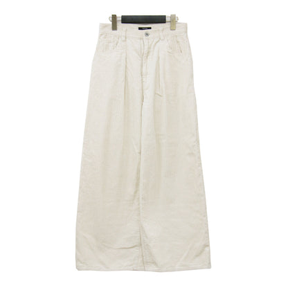 24秋冬 ワイド コール パンツ / タック ハイウエスト 太畝 コーデュロイ コットン