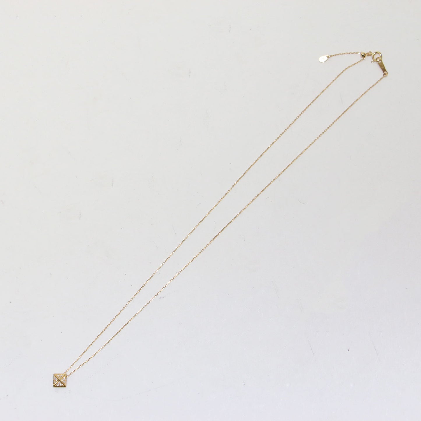 24秋冬 クリスマスコレクション ダイヤモンド ネックレス / ピラミッド型 チェーン K18YG