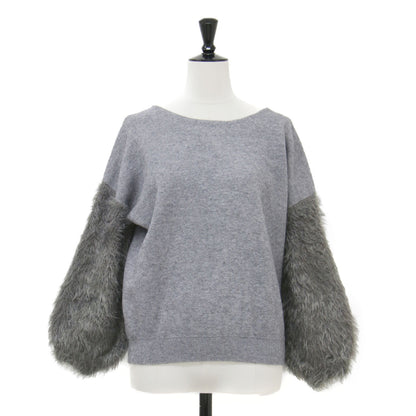 袖シャギー 2WAY Vネック カーディガン / ニット 長袖 ボートネック ボリュームスリーブ