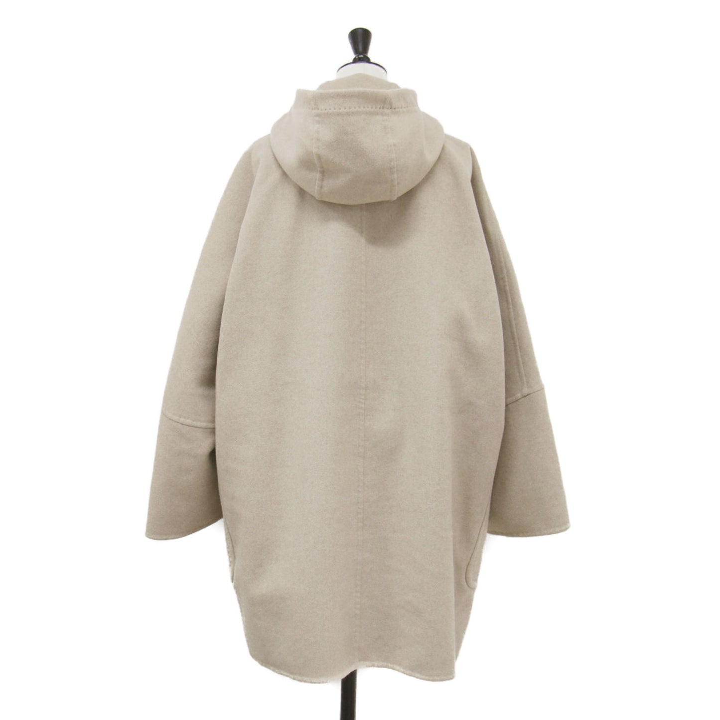 24秋冬 ウール カシミヤ ダブルフェイス フード付き コート / ミドル丈 オーバーサイズ