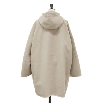 24秋冬 ウール カシミヤ ダブルフェイス フード付き コート / ミドル丈 オーバーサイズ