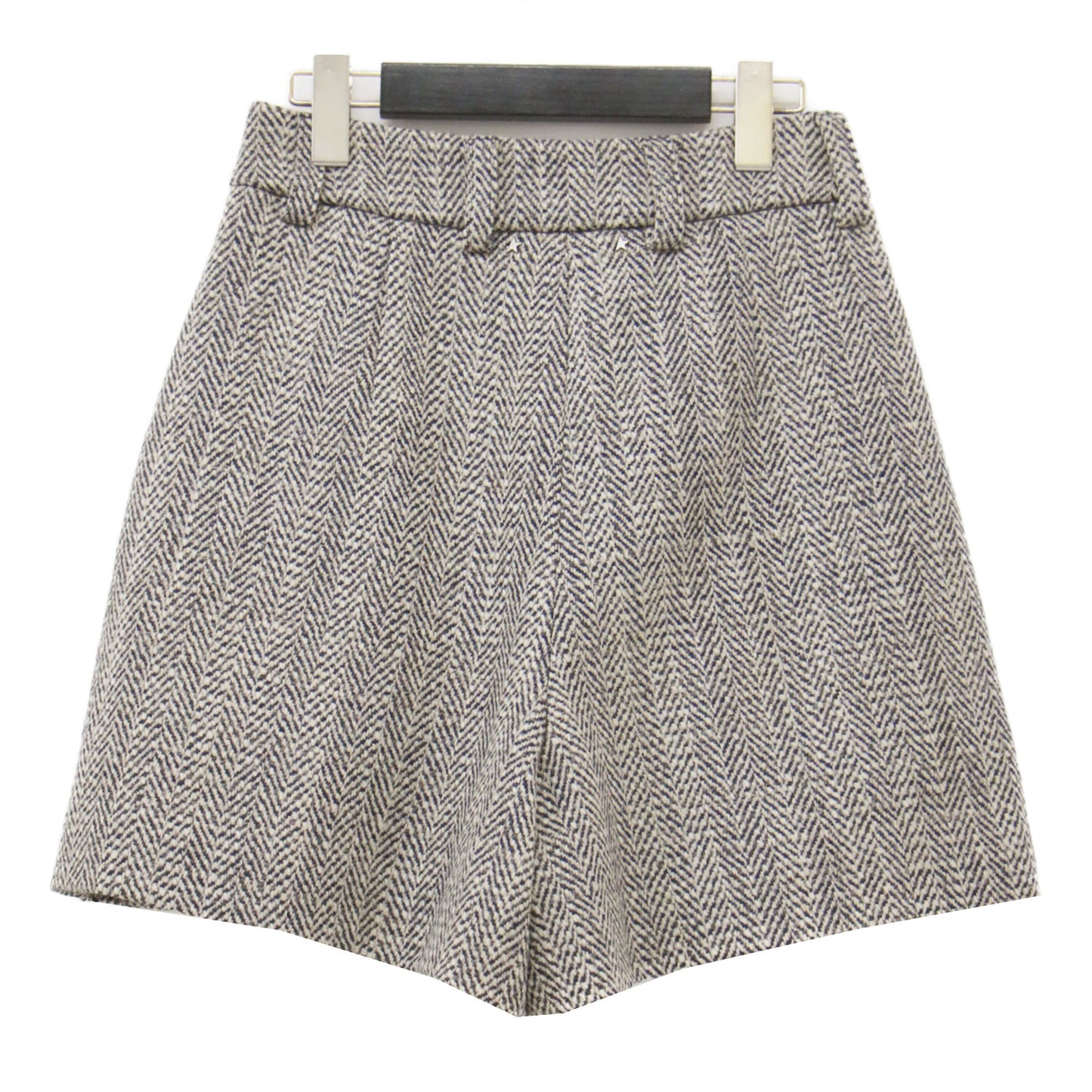 ウール ヘリンボーン ショートパンツ / タック Aライン ツイード