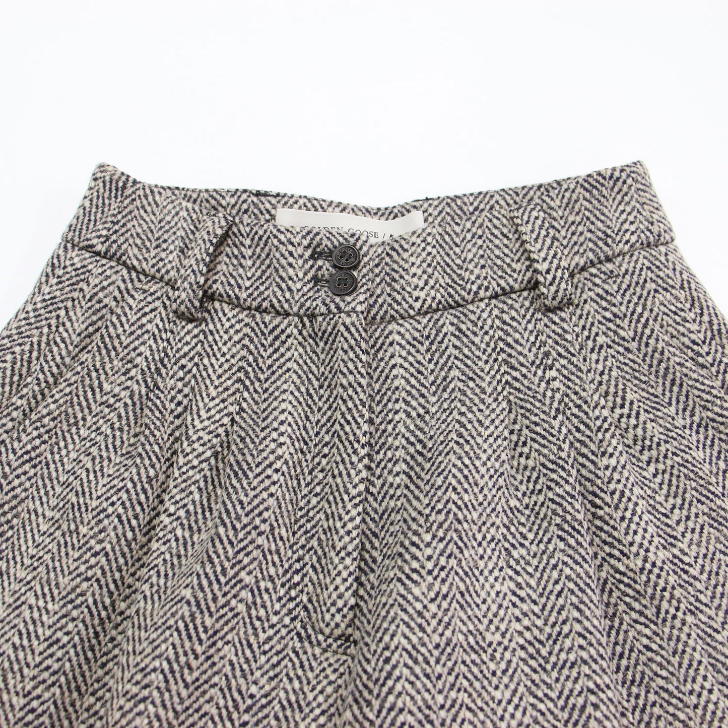 ウール ヘリンボーン ショートパンツ / タック Aライン ツイード