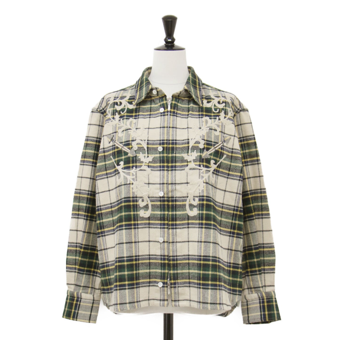 25秋冬 ロデオ ジップアップ シャツ / RODEO ZIP-UP SHIRT ネルシャツ 長袖 刺繍 チェック コットン