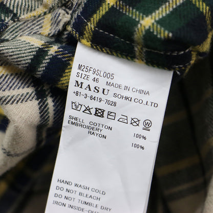 25秋冬 ロデオ ジップアップ シャツ / RODEO ZIP-UP SHIRT ネルシャツ 長袖 刺繍 チェック コットン