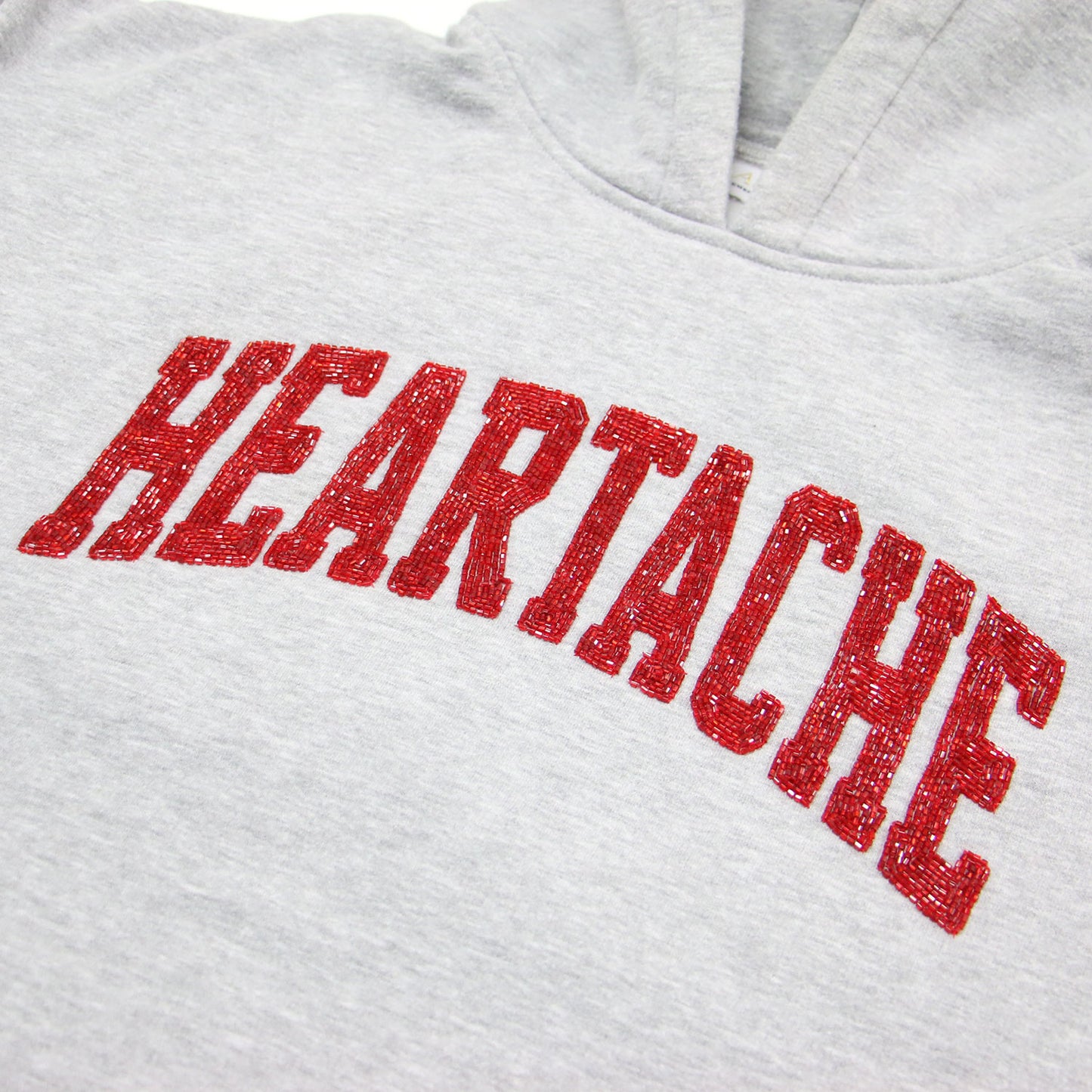 25春夏 スパンコール ロゴ パーカー / HEATACHE フーディー プルオーバー 長袖 裏起毛 コットン