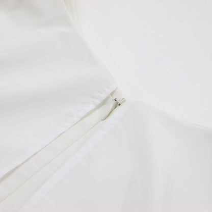 23秋冬 ハイゲージ ポンチ ラッフルカラー プルオーバー / ブラウス カットソー 長袖 Vネック フリル コットン