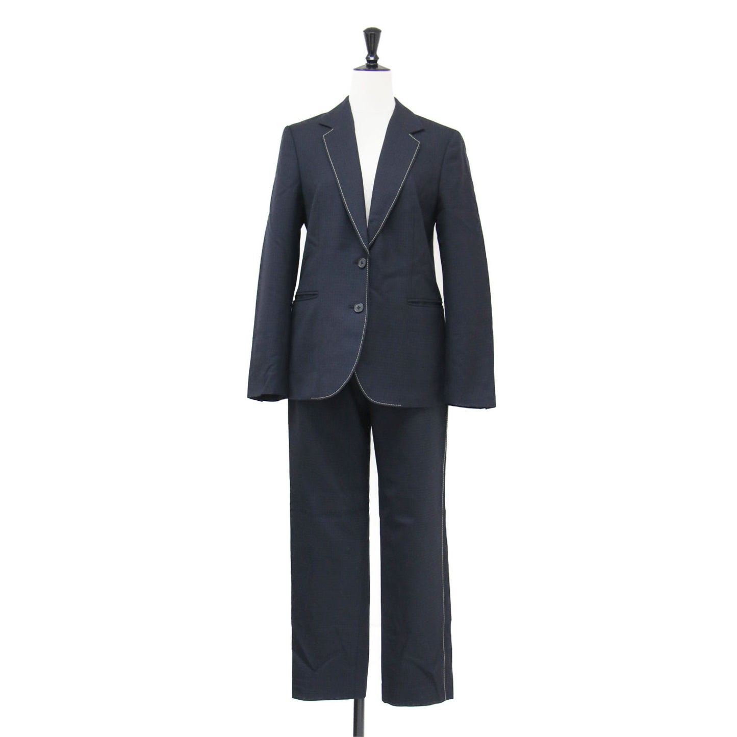 ステッチ トラベル スーツ ジャケット パンツ / テーラードジャケット スラックス テーパード チェック柄 ウール