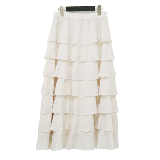 25秋冬 ブライトローン ティアード スカート / ロング ウエストゴム フリル