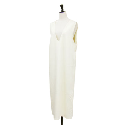 22春夏 Vネック レイヤード ワンピース / ジャンパースカート ロング ノースリーブ