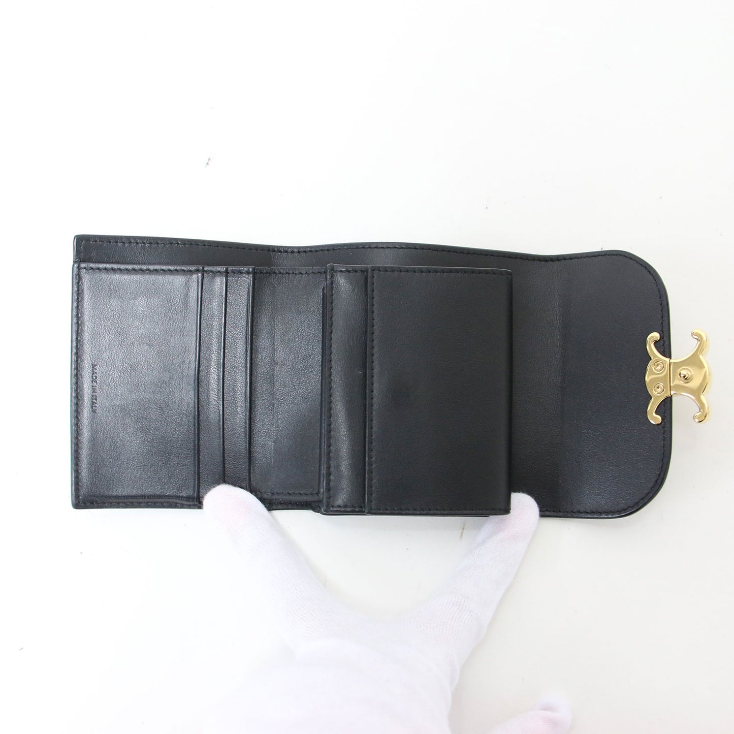 スモール フラップ ウォレット トリオンフ / 三つ折り 財布 金具 レザー
