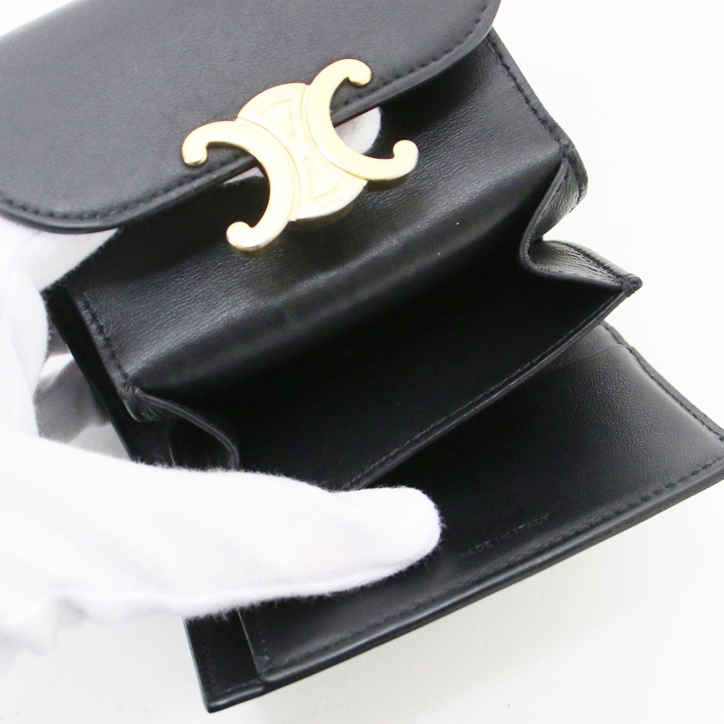 スモール フラップ ウォレット トリオンフ / 三つ折り 財布 金具 レザー