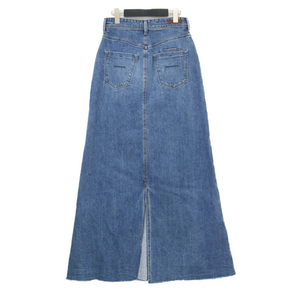 デニム マキシ Aライン スカート / Maxi A-line Skirt ロング 5ポケット カットオフ
