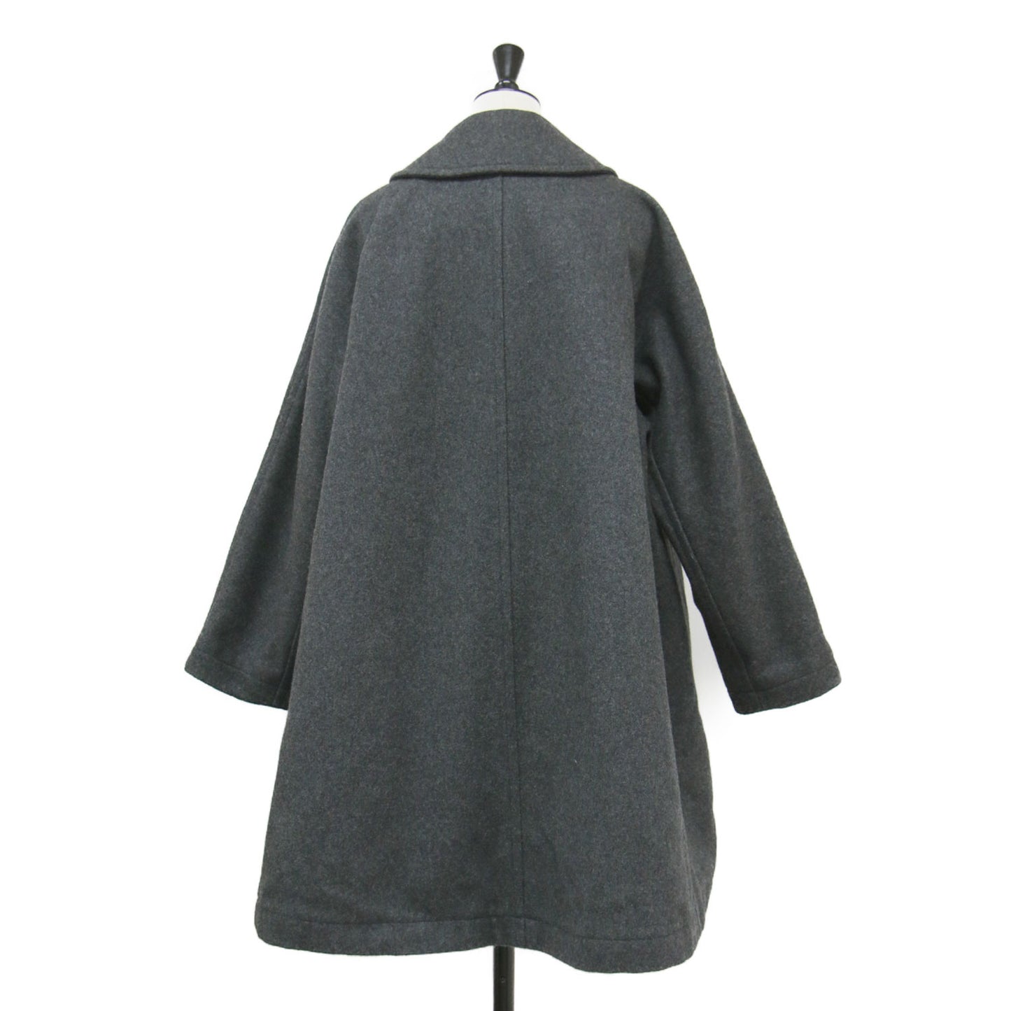 23秋冬 丸襟 メルトン ロング コート RL-C006 / ダブル オーバーサイズ Aライン